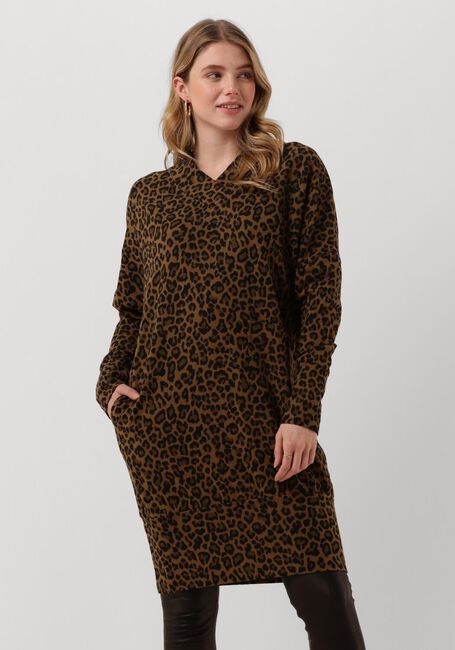 10DAYS Mini robe V-NECK DRESS LEOPARD en marron - large