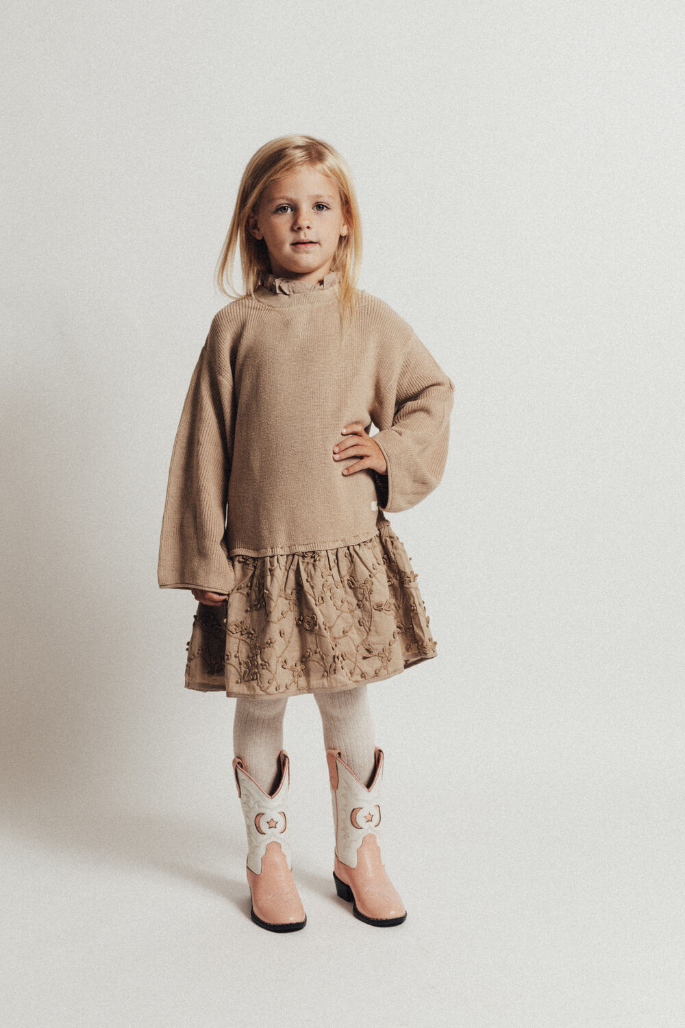 BAJE STUDIO Mini robe CRYSTAL en camel - large