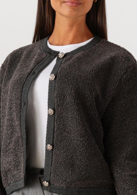 NEO NOIR Pull LIMO FLUFFY KNIT CARDIGAN Gris foncé - large