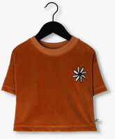 CARLIJNQ T-shirt FLOWER - CROPPED CREWNECK T-SHIRT WT EMBROIDERY en cognac - medium