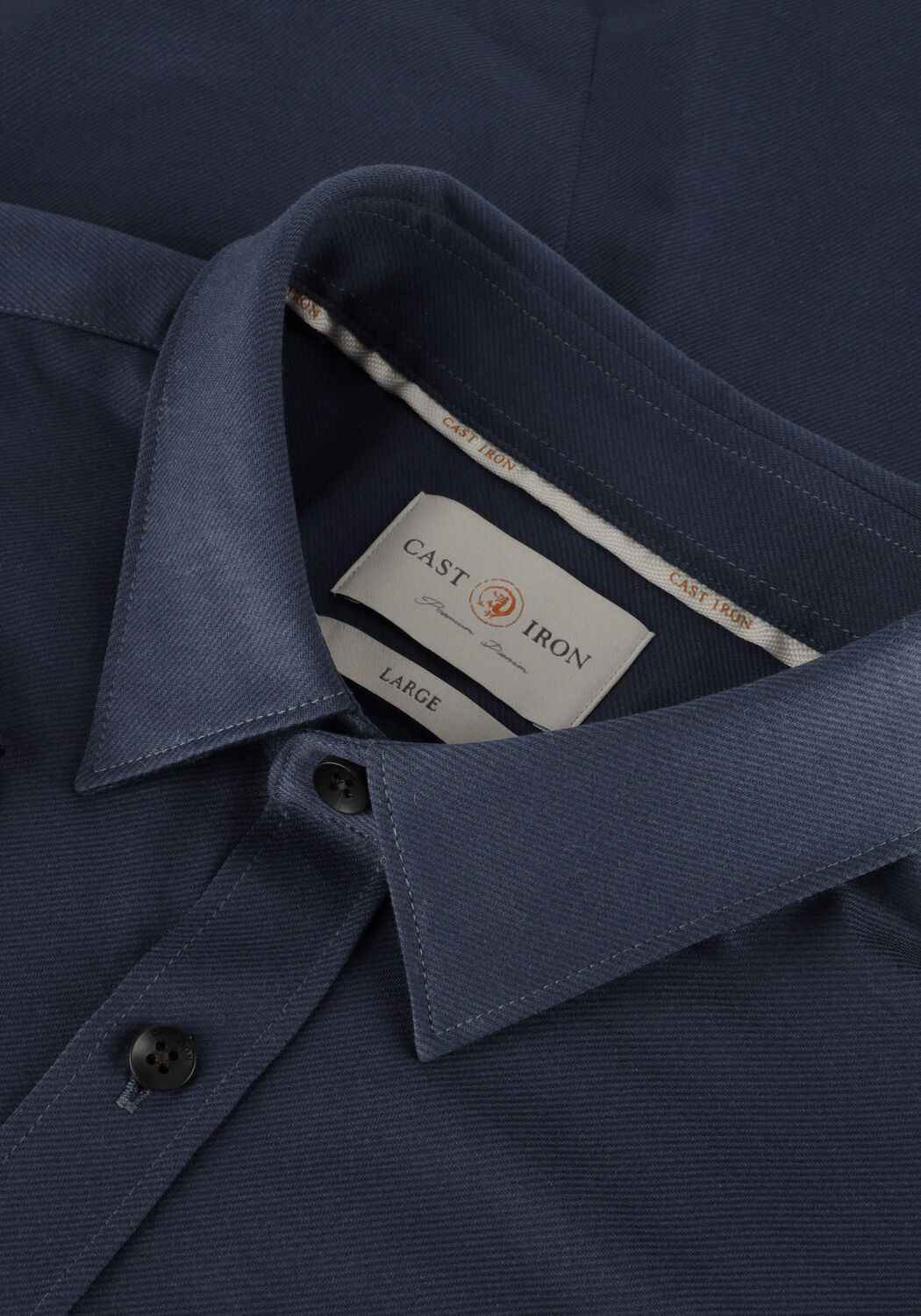 CAST IRON Chemise d&eacute;contract&eacute; LONG SLEEVE SHIRT TWILL JERSEY 2 TONE Bleu fonc&eacute; - large