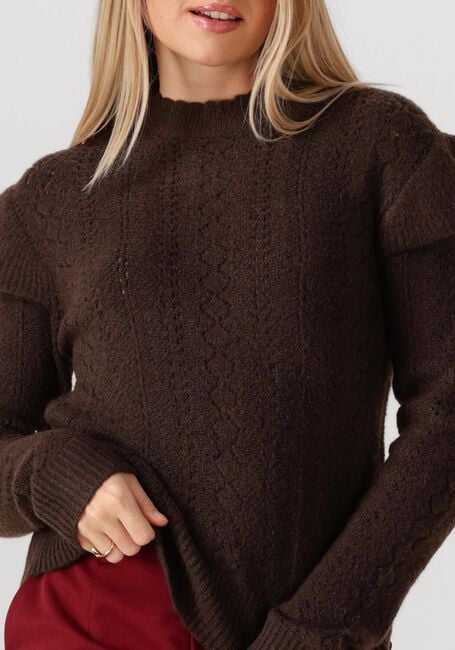 Bruine OBJECT Trui OBJPAOLA L/S LO KNIT PULLOVER - large