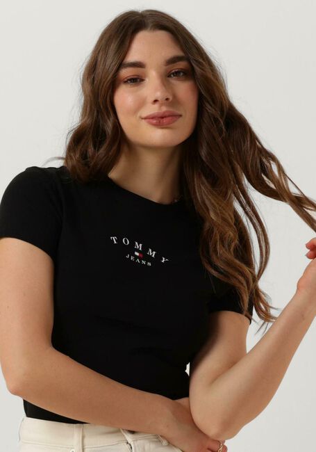 TOMMY JEANS T-shirt TJW SLIM ESSENTIAL LOGO en noir - large