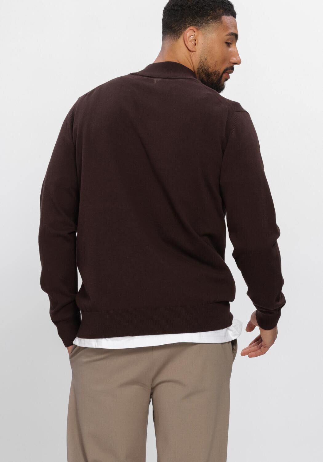 PURE PATH Pull LIGHT WEIGHT HIDDEN HALF-ZIP en marron - large