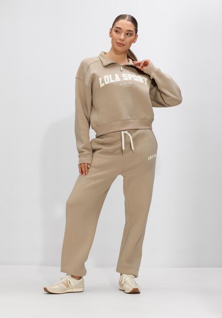 THE LOLA CLUB Pull JAYLA HALF ZIP SWEATER en beige - large
