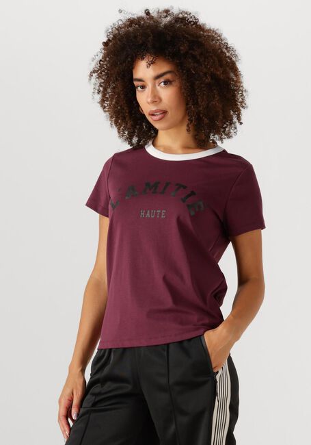 HAUTE L'AMITIÉ T-shirt NECKLINE LOGO TEE Bordeaux - large