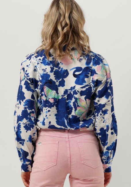 POM AMSTERDAM VIOLET CRANE BIRDS BLUE BLOUSE Blouses en bleu - large