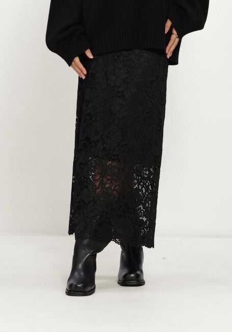 Zwarte Y.A.S. Midirok YASLACEY HW LONG LACE SKIRT - large