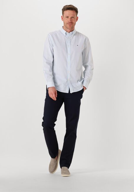 Lichtblauwe TOMMY HILFIGER Casual overhemd FLEX POPLIN BOLD STRIPE RF SHIRT - large