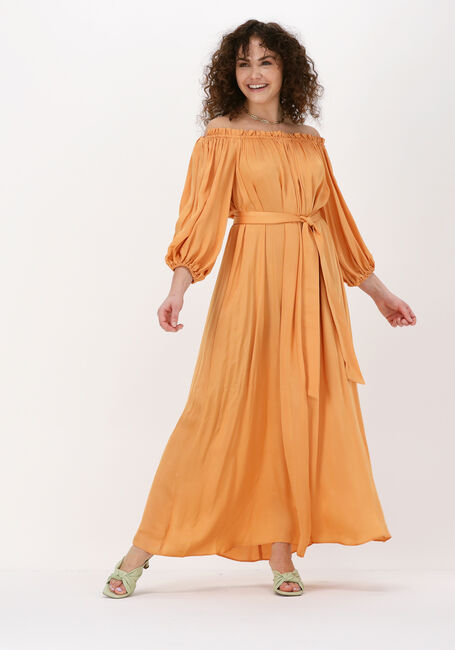 Oranje ACCESS Maxi jurk OFF SHOULDER SATIN DRESS - large