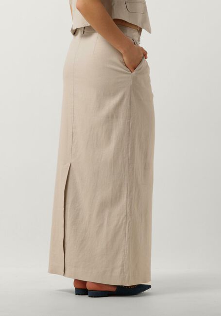 GESTUZ Jupe maxi LIZAGZ LINEN HW SKIRT en beige - large