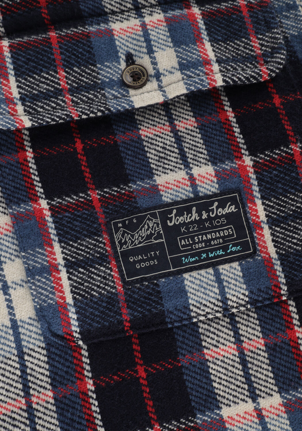 SCOTCH & SODA Chemise d&eacute;contract&eacute; REGULAR FIT MID-WEIGHT BRUSHED FLANNEL CHECK SHIRT en bleu - large