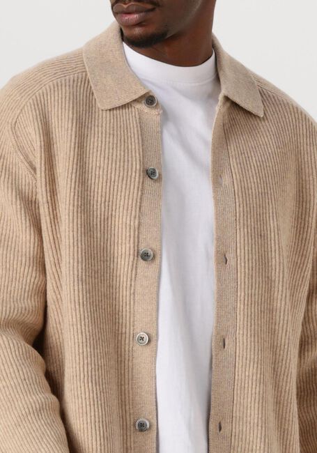 Beige PROFUOMO Trui OVERSHIRT FULL BUTTON - large