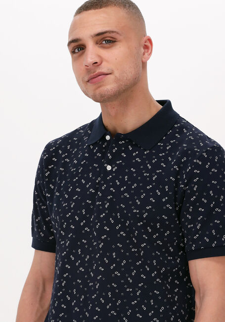 SCOTCH & SODA Chemise décontracté PRINTED PIQUE POLO IN ORGANIC COTTON Bleu foncé - large