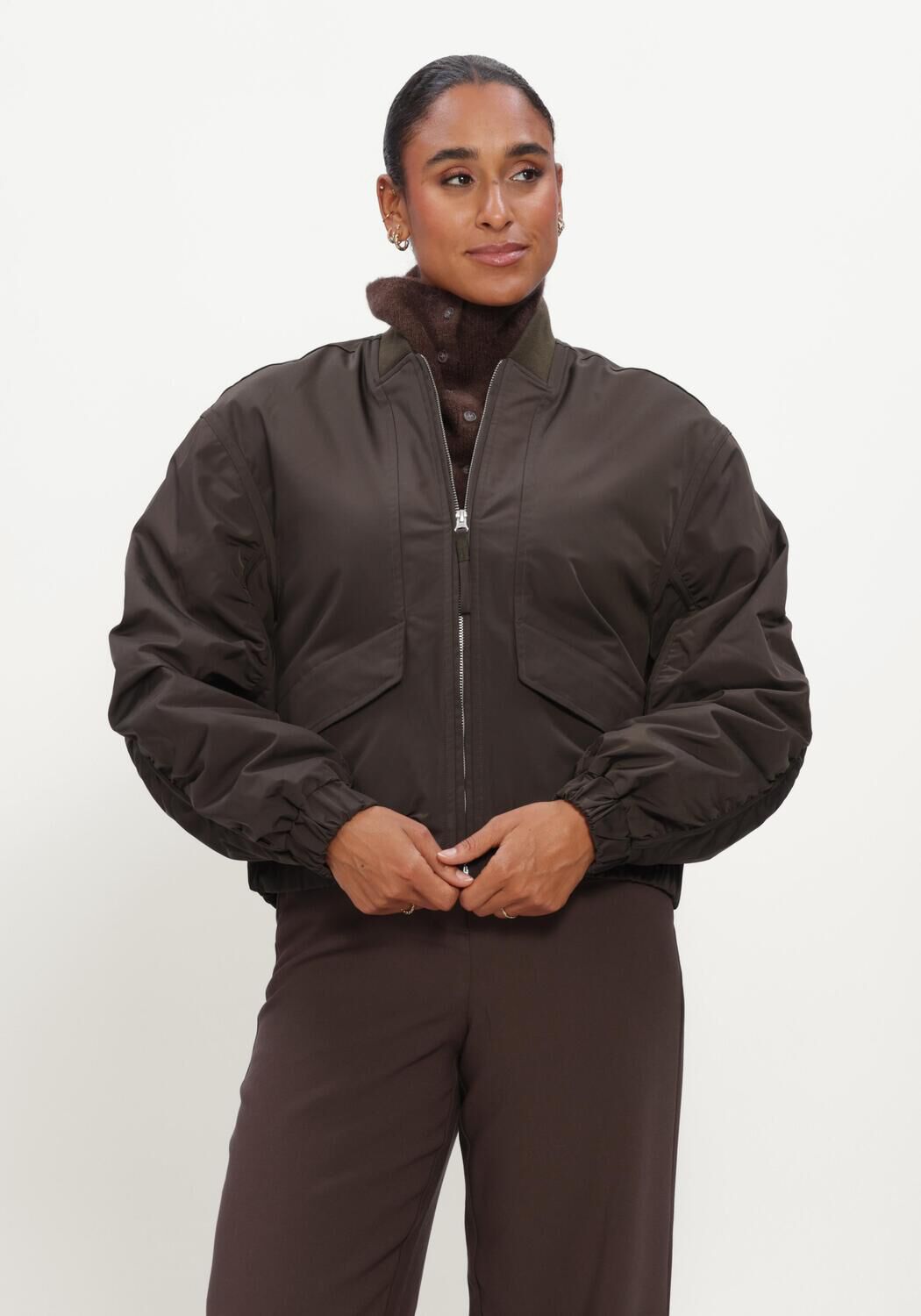 MSCH COPENHAGEN Jack MSCHKOSHER BOMBER JACKET en marron - large