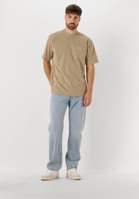 CALVIN KLEIN T-shirt WOVEN LABEL RELAXED TEE en beige - large