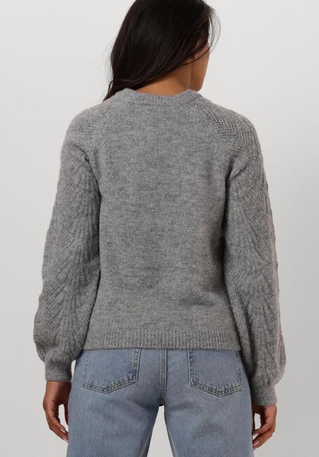 Grijze OBJECT Trui OBJFLORA RE L/S KNIT PULLOVER - large