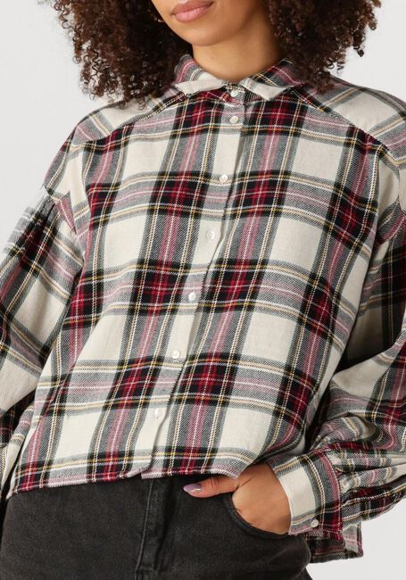 Witte BY-BAR  SARAH SHORT CHECK BLOUSE - large