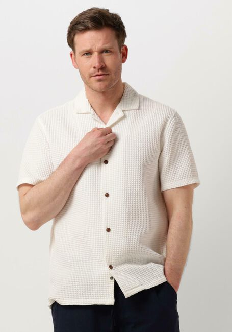 ANERKJENDT Chemise d&eacute;contract&eacute; AKLEON S/S WAFFLE SHIRT en blanc - large