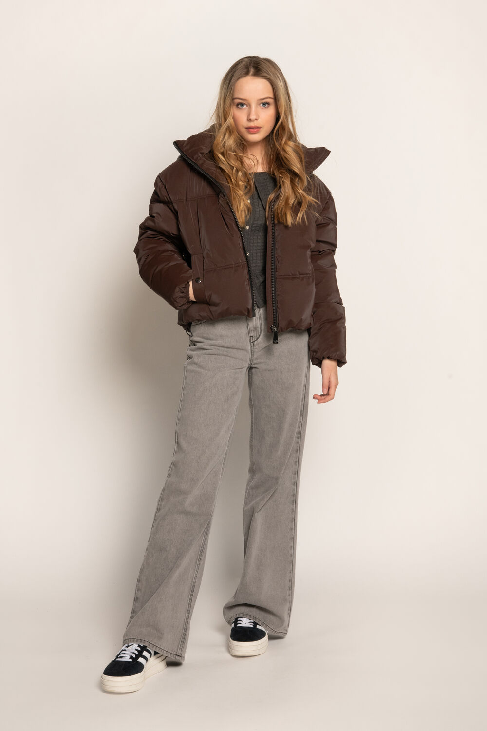 FRANKIE & LIBERTY Wide jeans ATTITUDE WIDE LEG Gris clair - large