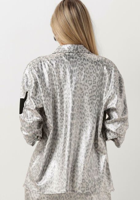 Zilveren ALIX THE LABEL  LADIES KNITTED LEOPARD BLOUSE - large