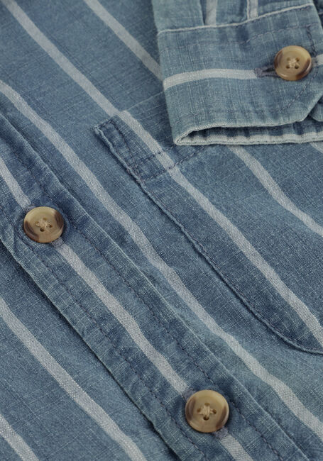 Blauwe LES DEUX Casual overhemd KASH INDIGO STRIPE SHIRT - large