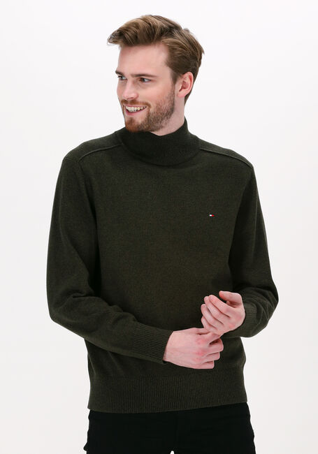 TOMMY HILFIGER Col roulé MOULINE MOCK NECK Olive - large