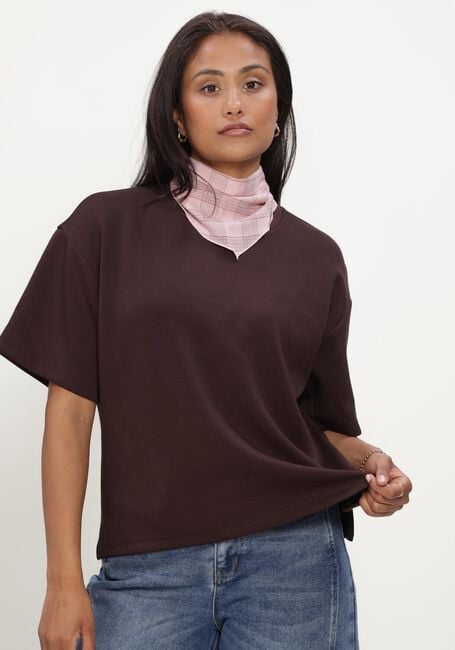 OBJECT Haut OBJANDREA RE 2/4 T-SHIRT NOOS en marron - large