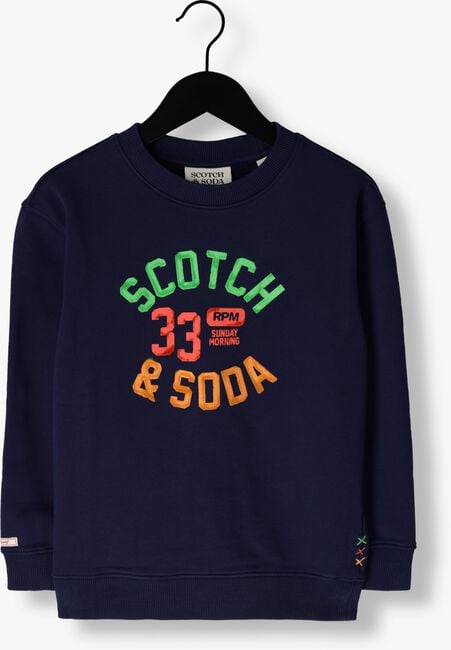 Donkerblauwe SCOTCH & SODA Sweater RELAXED FIT ARTWORK SWEATSHIRT IN ORGANIC COTTON - large