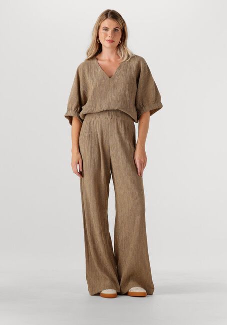 Beige BY-BAR Wijde broek BENJI LUREX PANT - large