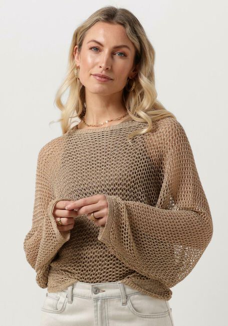 RESORT FINEST Pull CROCHET SWEATER en beige - large