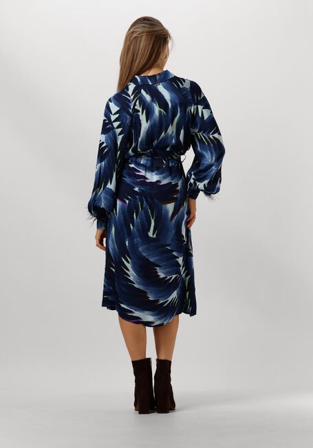 POM AMSTERDAM Robe midi JADA FEATHERS BLUE en bleu - large