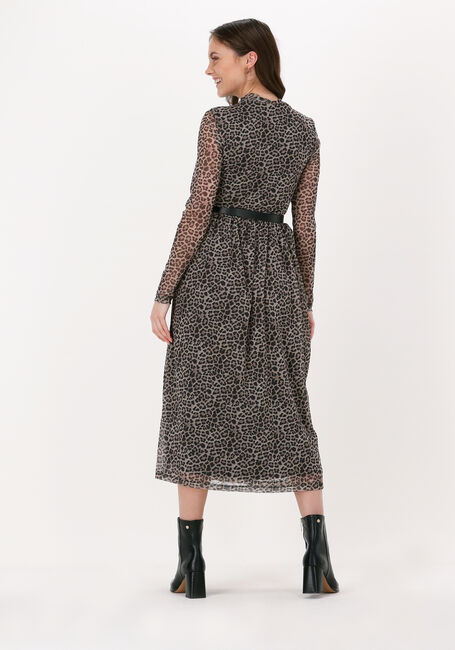 NA-KD Robe midi RECYCLED LS MESH DRESS en beige - large