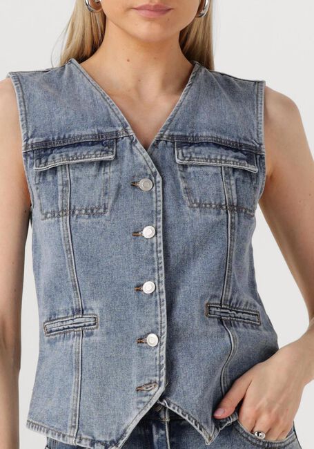 Blauwe ROUGE EDIT Gilet ROUJOLIE DENIM WAISTCOAT - large