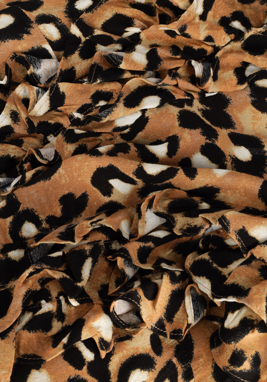 Bruine COLOURFUL REBEL  BINA LEOPARD BOHO RUFFLE BLOUSE - large