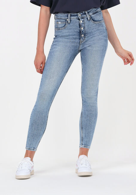 Blauwe CALVIN KLEIN Skinny jeans HIGH RISE SUPER SKINNY ANKLE - large