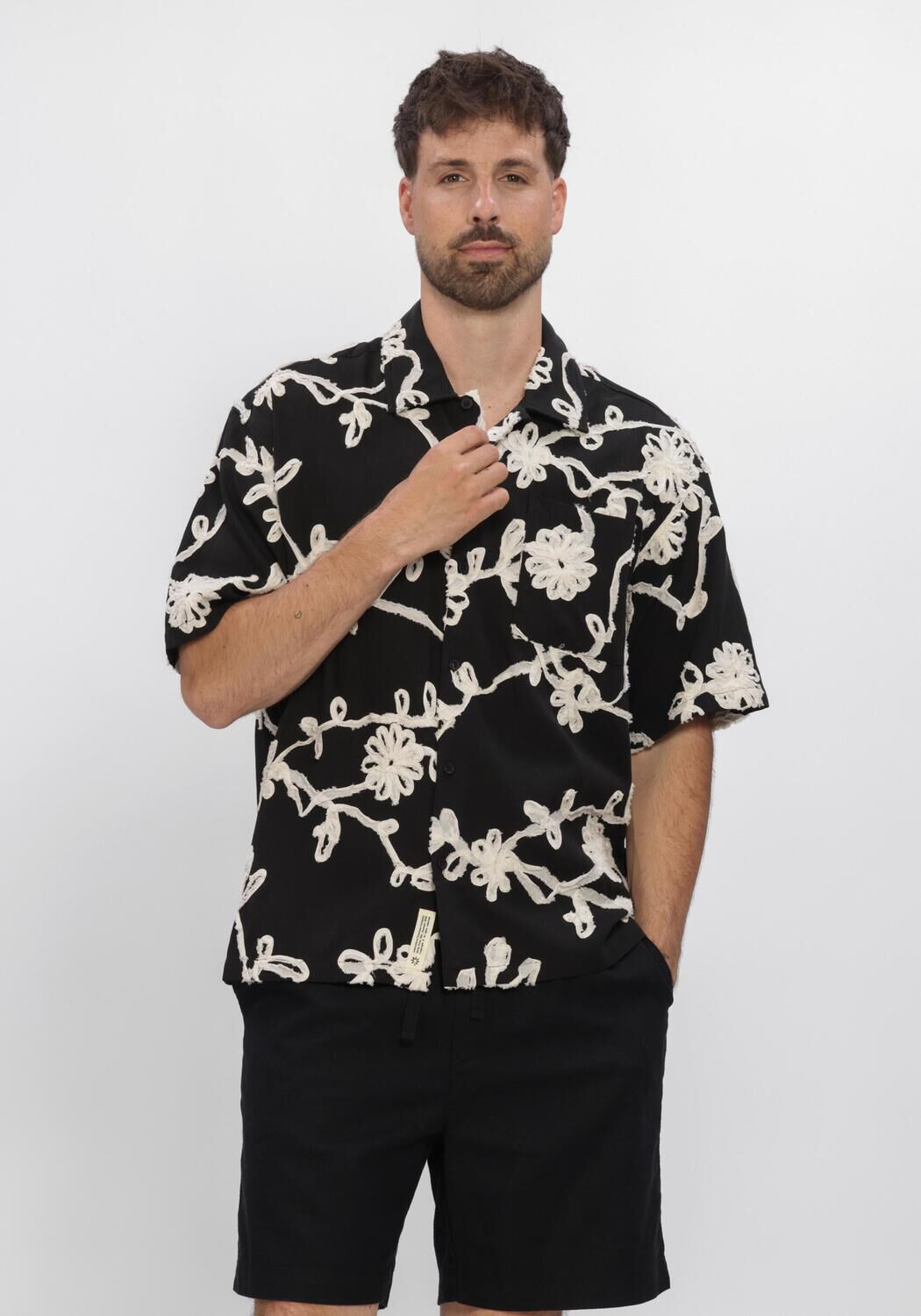Zwarte WOODBIRD Casual overhemd WBWANG BIND SHIRT - large