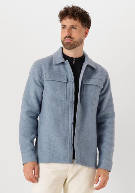 Lichtblauwe PURE PATH Overshirt REGULAR FIT FLANNEL OVERSHIRTS - large