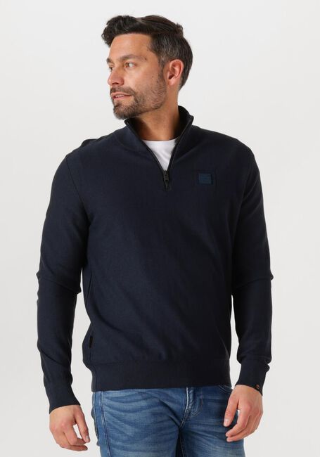 PME LEGEND Pull HALF ZIP COLLAR COTTON MODAL Bleu foncé - large