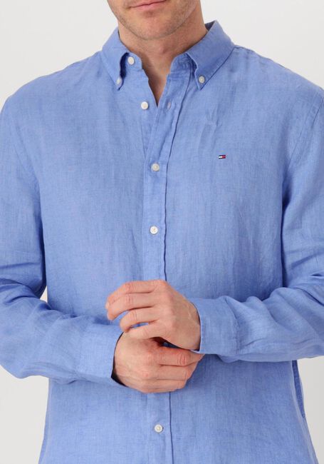Lichtblauwe TOMMY HILFIGER Casual overhemd PIGMENT DYED LI SOLID RF SHIRT - large