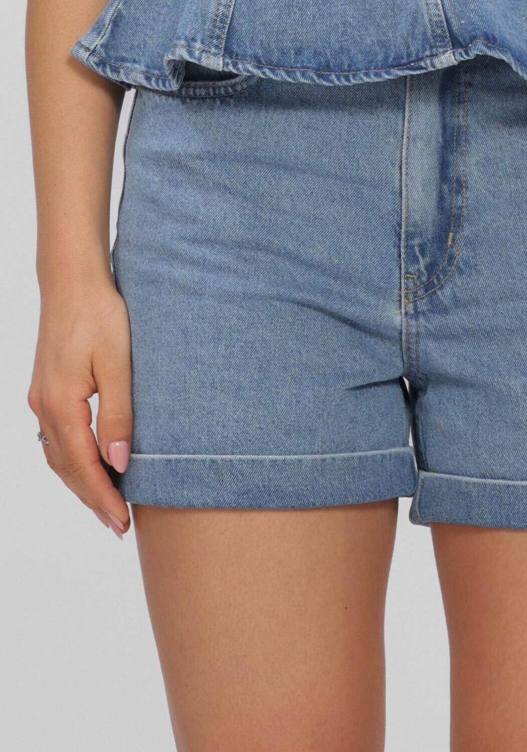 EDITED Pantalon courts TELA DENIM SHORTS Bleu clair - large