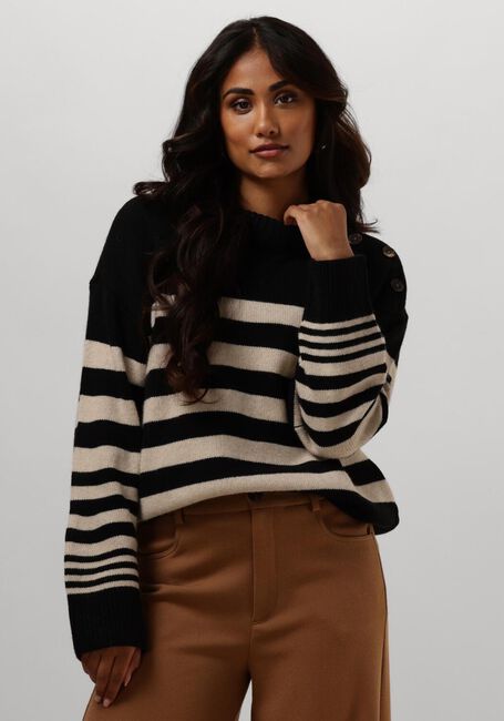 RUBY TUESDAY Pull VIEJE BUTTON SHOULDER PULLOVER en noir - large