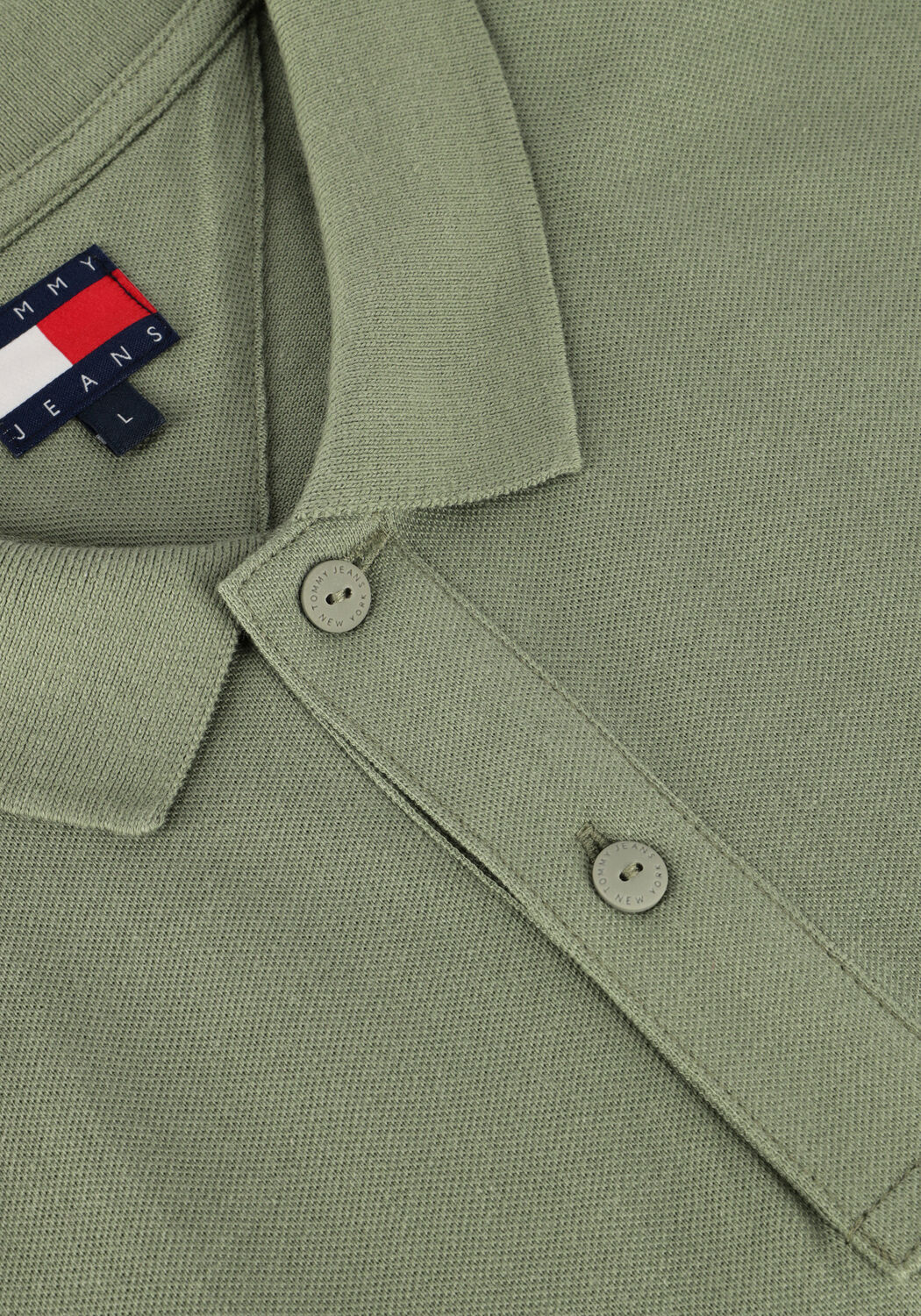 Groene TOMMY JEANS Polo TJM SLIM PLACKET POLO EXT - large