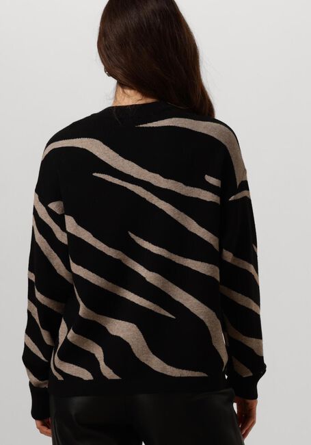 OBJECT Pull OBJRAY LO L/S KNIT PULLOVER AOP en noir - large