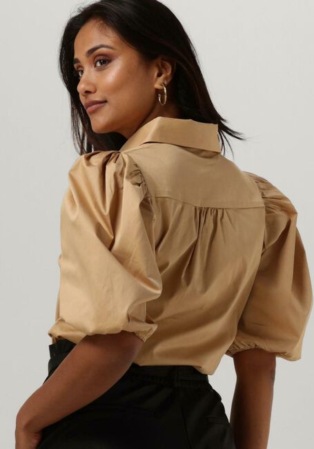 Camel NOTES DU NORD  KIRA SHORT SLEEVE SHIRT - large