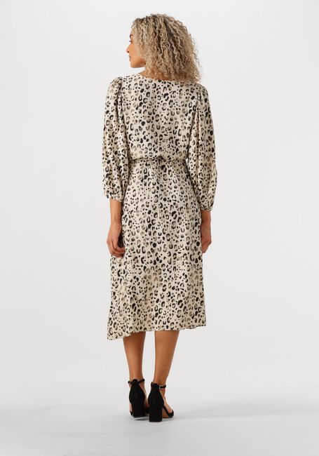 MSCH COPENHAGEN Robe midi MSCHALYONA VLORA 3 4 DRESS AOP en beige - large