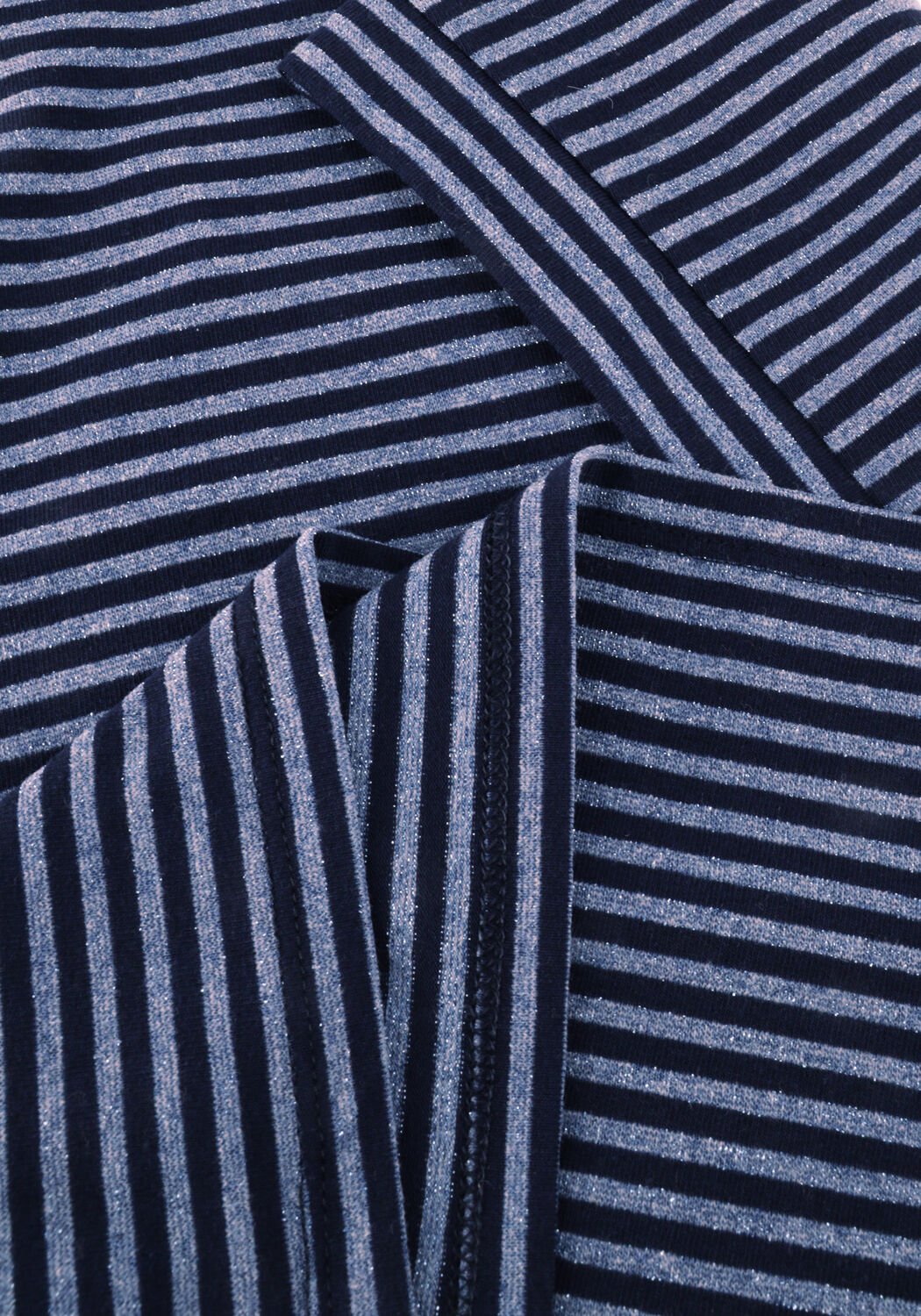 SUMMUM T-shirt TOP TWO TONE LUREX STRIPE en bleu - large