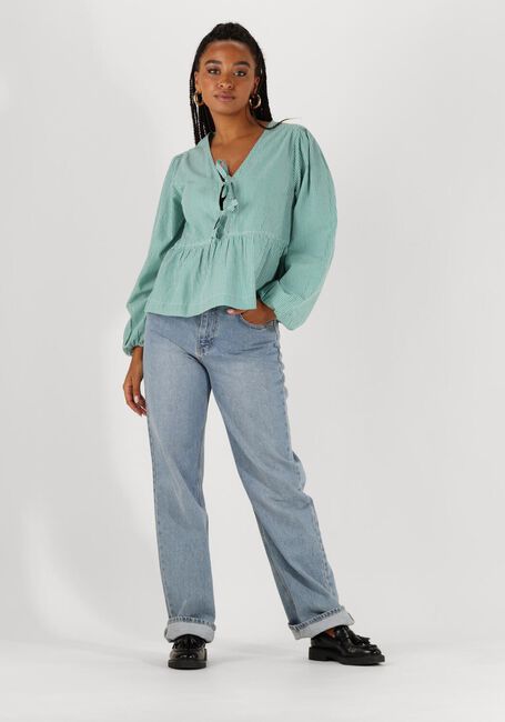 Groene NEO NOIR  ESMEE SMALL STRIPE BLOUSE - large