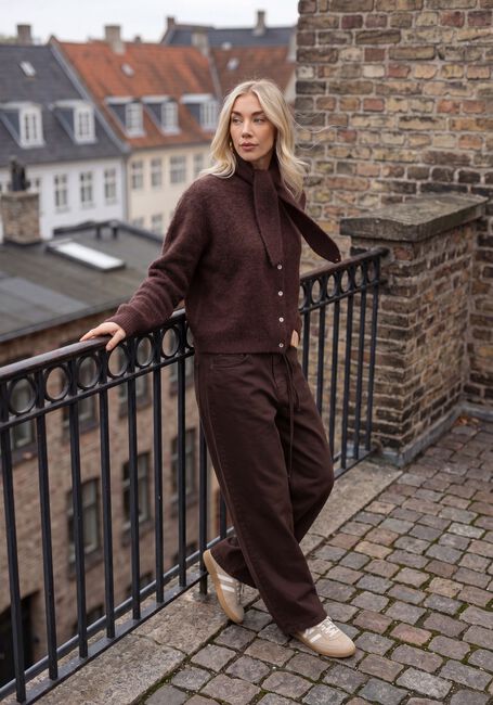 STUDIO ANNELOES Pantalon large Babet denim trousers en marron - large