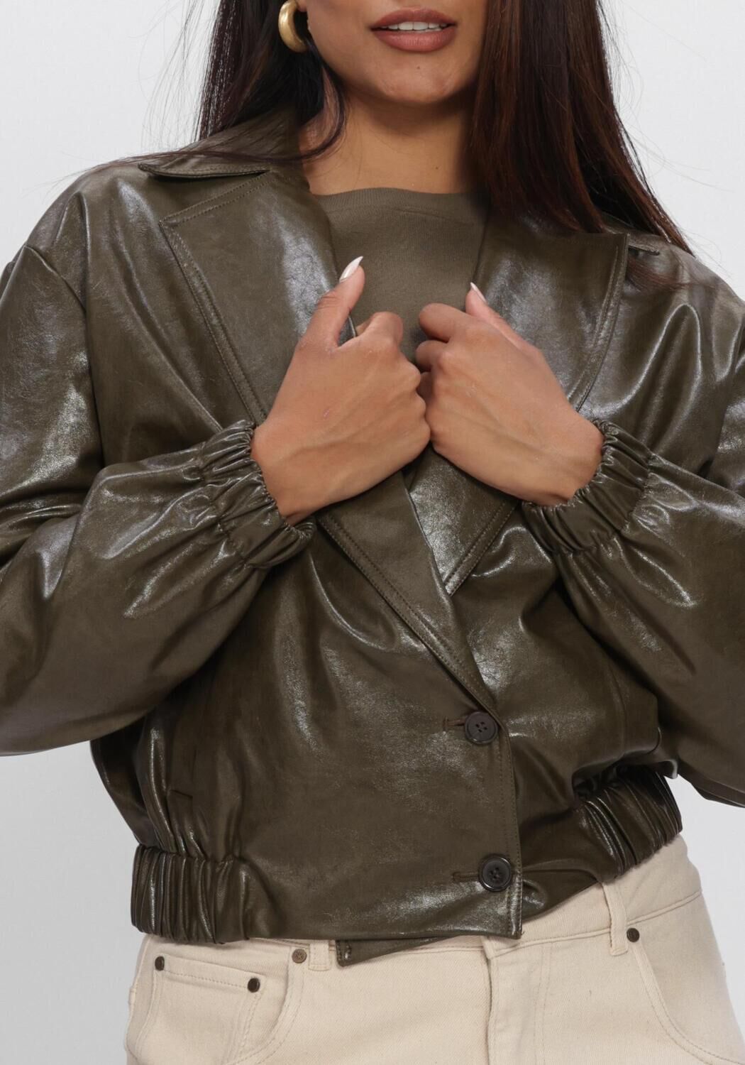 Khaki NUKUS Jassen MADELIN JACKET PU - large